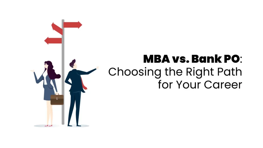 vector image showing comparison of MBA and Bank PO